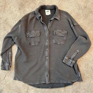 Aerie Lumberjane Waffle Shirt in Charcoal